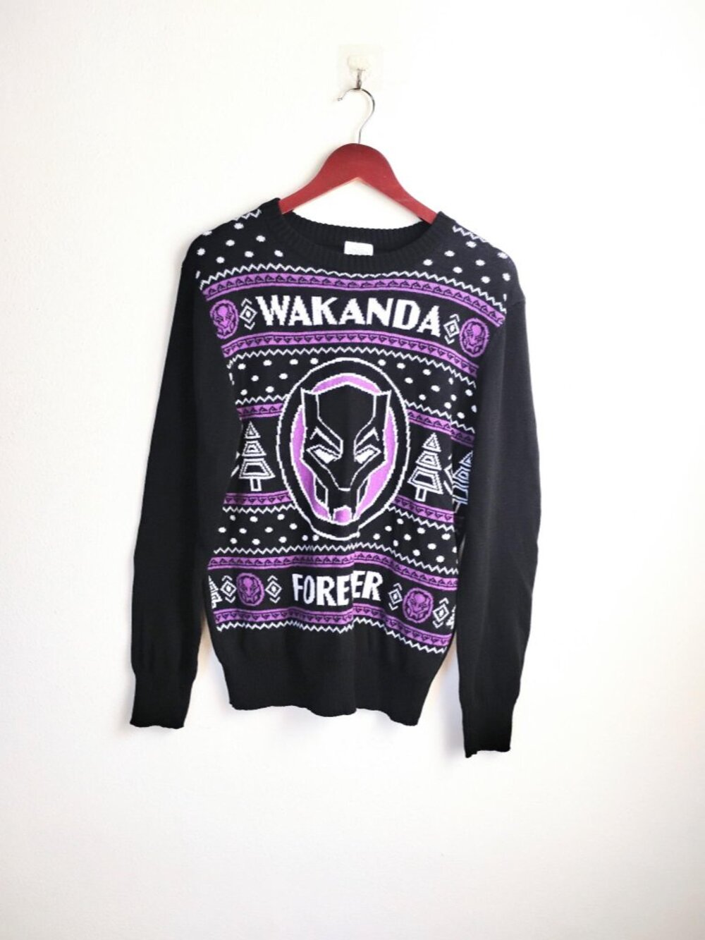 Marvel Black Panther large ugly Christmas sweater 'Wakanda Forever'